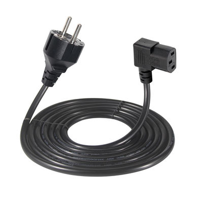 VDE Europese Schuko Cee 77 7/7 250V H05vv-F 3G2.5 90 graden C13 Rechthoekstroomkabel