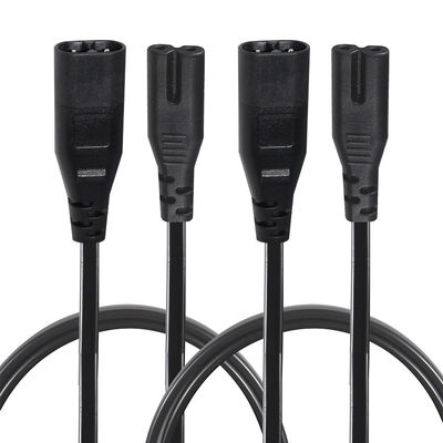 2M Iec320 Zwarte blootgestelde draad stroomkabel Ac C7 tot figuur 8 C8 verlengkabel
