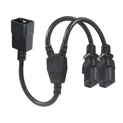 Outlet Y Splitter Power Socket Extension Cable C20 Man tot 2X C13 Vrouwelijke connector 0.75Mm 1.0Mm