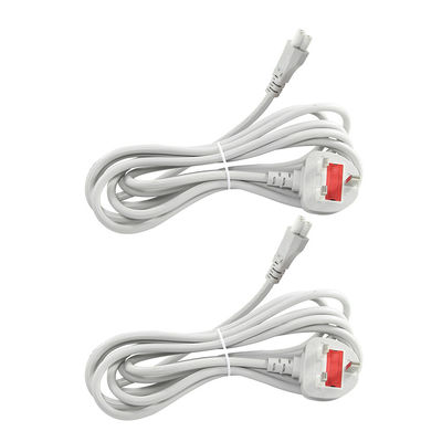 UK 3-pins C5 netsnoer 6ft Zwart Wit PVC-mantel BS ROHS gecertificeerd
