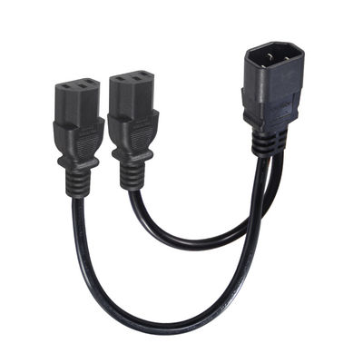 16AWG Heavy Duty C14 tot en met 2xC13 stroomkabel voor servers/industriële apparatuur 300V 10A ROHS gecertificeerde 3-prong plug