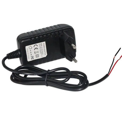 EU-voedingsadapter 12V 1A 2A met gestripte draadeinden