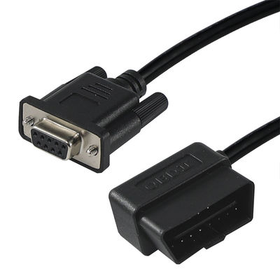 OBD-II naar DB9 diagnostische adapterkabel met 16-pinnige mannelijke tot 9-pinnige seriële aansluiting voor voertuigscanner-interface