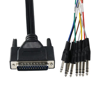 DB - 25 tot 6,35 mm TS Audio Breakout Cable Shielded 28AWG voor Pro Audio Equipment/Recording Studios met 4ft lengte