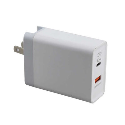 US Plug 2-Port Wall Charger ¥ 45W Fast Charging Adapter met USB-C en USB-A-uitgang voor telefoon, tablet, laptop, thuis en reizen