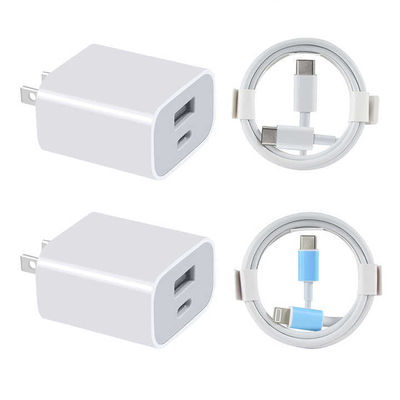 20W USB-C en USB-A US Wandlader met Kabel, Snellaadadapter voor Smartphones en Tablets