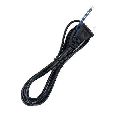 NEMA 1-15P 2-polige ongepolariseerde stekker naar vertinde gestripte uiteinde voedingskabel voor aangepaste stroomtoepassingen