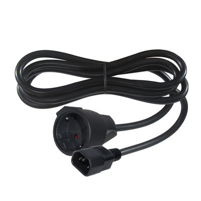 VDE CE Goedgekeurde IEC C14 naar Schuko Adapterkabel H05VV-F 3G1.0mm²