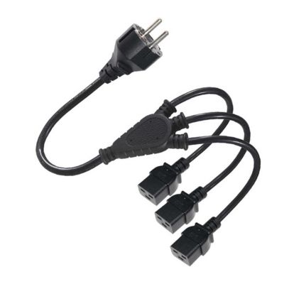 CEE 7/7 tot Triple C19 Power Splitter Cable voor serverracks