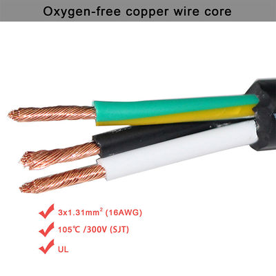 NEMA 5-15P naar IEC C5 Netsnoer 14AWG 250V 16A Zwart