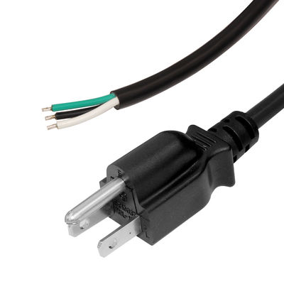Afgesneden en geblokkeerd naar NEMA 515P 3pin elektrisch stroomkoord voor huishoudelijke apparaten