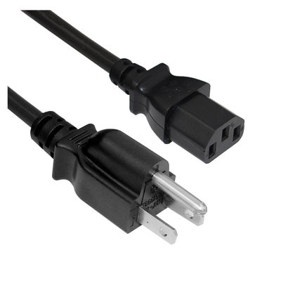 Op maat gemaakte lengte 1m elektrisch stroomkabel 60w 3 pin laptop stroomkabel