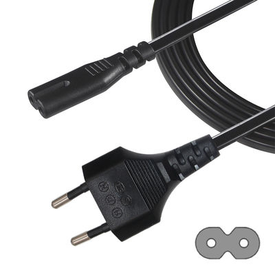 VDE-goedgekeurde stroomleiding voor laptop met EU 2PIN-plug en IEC C7 C8