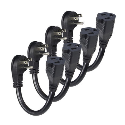 US 5-15p aan Nema 5-15r Vrouwelijke Plug Elektrisch stroomkoord Voor PC stroomvoorziening 1FT 2FT