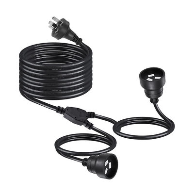 Indoor 3M 3 prong verlengkabel Man tot Dual Vrouwelijke Y Splitter Power Cord