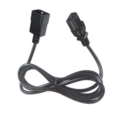 10A IEC Vrouwelijk einde C20 tot C13 Elektriciteitskabel VDE 2 Ft Zwarte verlengkabel