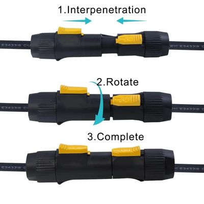 20A PowerCon True1 Mannelijke naar vrouwelijke wisselstroomkabel 12AWG