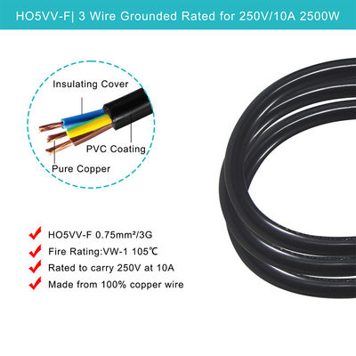 240V 3 prong IEC 320 C14 elektrisch stroomkabel voor een soepele tv-verbinding in Australië