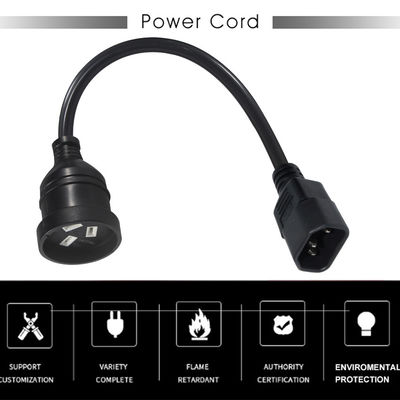 240V 3 prong IEC 320 C14 elektrisch stroomkabel voor een soepele tv-verbinding in Australië