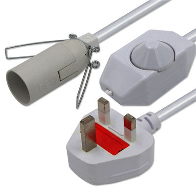 Zoutlamphouder E27 Elektrisch stroomkoord met 6ft H03VVH2-F 0.75mm/2C UK 3pin Plug