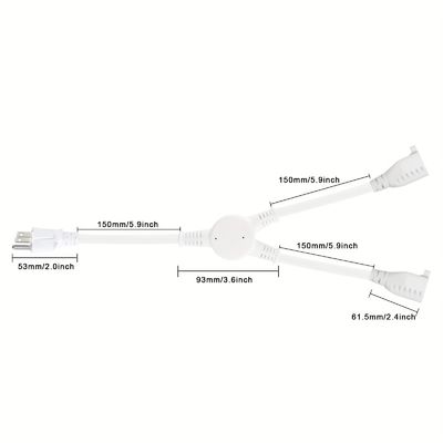 125V 13A elektrisch stroomkoord NEMA5-15P naar NEMA 5-15R 1 tot 2 Y Splitter SJT 16AWG 3 draad