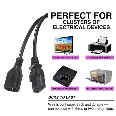 OEM 1.5M Computer AC elektrisch stroomkoord IEC C14 Plug To IEC C13 Vrouwelijke connectoren