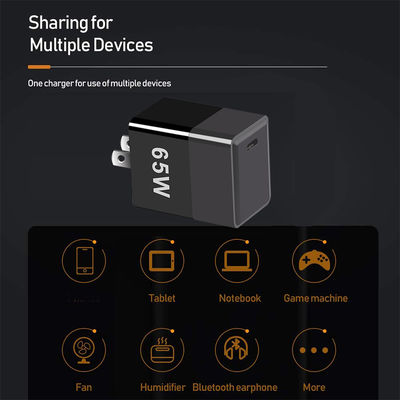 Kortsluitingsbescherming 65W GaN-oplader met QC4.0 PD en USB C-poorten EU/US/UK Plug