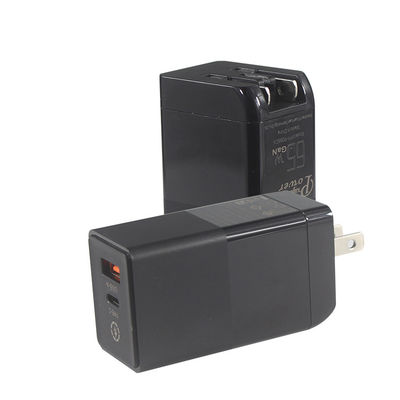 Draagbaar opladen 65W 2 poorten Kleine PD snellaadoplader met GaN Galliumnitried