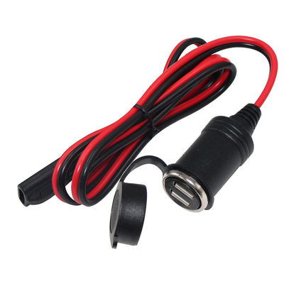 12V zonnebatterijkabel met SAE naar sigarettenank