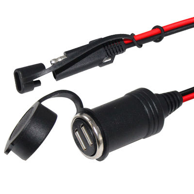 12V zonnebatterijkabel met SAE naar sigarettenank