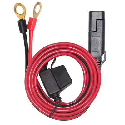 10A 2 pin SAE-oplader naar Eyelet-terminal Zonne-energie-kabel 2 voet lage spanning