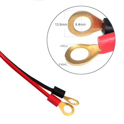 10A 2 pin SAE-oplader naar Eyelet-terminal Zonne-energie-kabel 2 voet lage spanning
