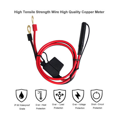 10A 2ft SAE tot Eyelet Terminal Zonne-energie kabel 16AWG koper