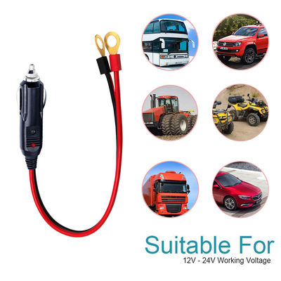 1M Spt-2 12V 24V zonne-energie kabel auto sigarettenanker mannelijke adapter naar 2 ring terminal