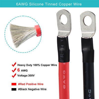 Gepersonaliseerde 14AWG Autobatterij Chargimg Verlengkabel Draad O Ring Terminal