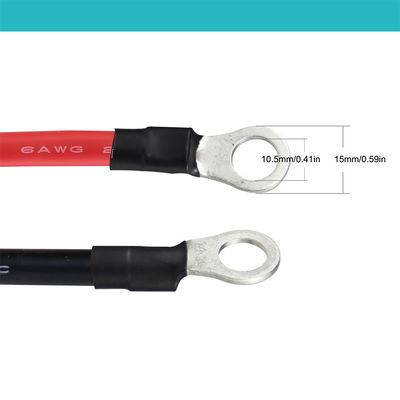 Gepersonaliseerde 14AWG Autobatterij Chargimg Verlengkabel Draad O Ring Terminal