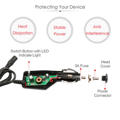 12VDC 24VDC Auto Sigarettenversteker naar DC Jack 2.1mm Cigar Power Cable