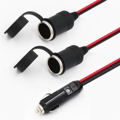 RoHS 24V 2468 18AWG met 2 in 1 auto sigarettenanker kabel man tot vrouw stekker