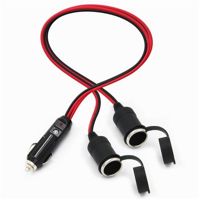 RoHS 24V 2468 18AWG met 2 in 1 auto sigarettenanker kabel man tot vrouw stekker