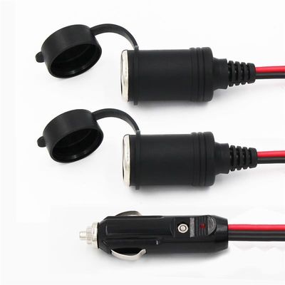 RoHS 24V 2468 18AWG met 2 in 1 auto sigarettenanker kabel man tot vrouw stekker