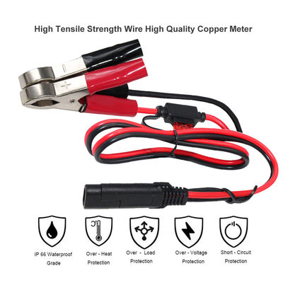 1.5m 5A gesmolten alligator clips naar DC SAE batterijkabel Warterproof