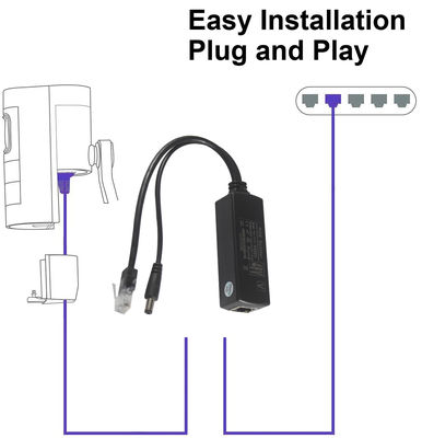 1 Gbps Gigabit 12V 3A PoE Splitter Adapter voor IP Camera Accessory Port