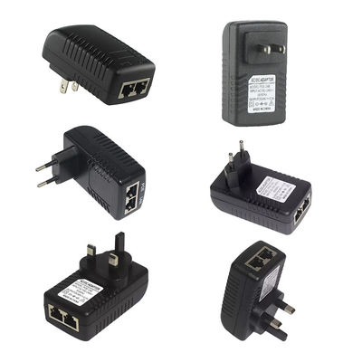 DC-aansluiting 2 RJ45-poorten POE-injector stroomtoevoer 24V 1a Voor IP-camera