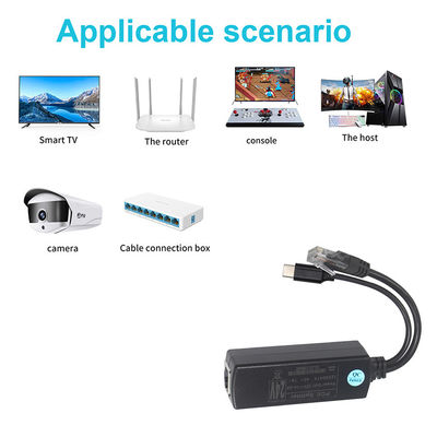 IEEE802.3af RJ45 TYPE-C Kabel 12v 24v 48v POE Splitter Power Over Ethernet Adapter