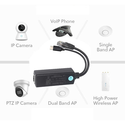 IEEE802.3af RJ45 TYPE-C Kabel 12v 24v 48v POE Splitter Power Over Ethernet Adapter