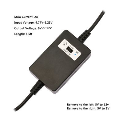2A Uitgangsstroom 1,5m USB A Male naar DC5521 Converter 12V DC naar 5V/9V/12V Step Up kabel