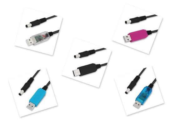 USB 2.0 connector naar DC Jack Male Buck DC Power 5V tot 12V Step Up Converter Cable Set Standard Type Wit/Zwart