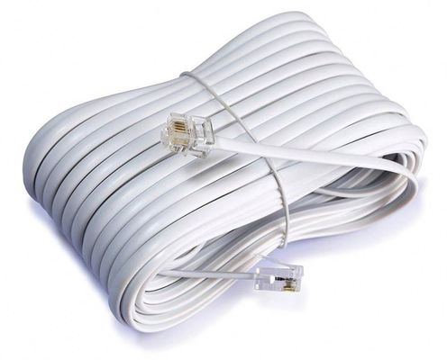 Op maat gemaakte Rj9 gegolfde telefoonkabel 5 voet Rj11 telefoonkabel
