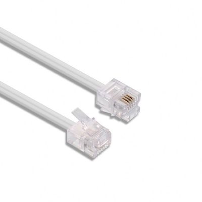 Op maat gemaakte Rj9 gegolfde telefoonkabel 5 voet Rj11 telefoonkabel