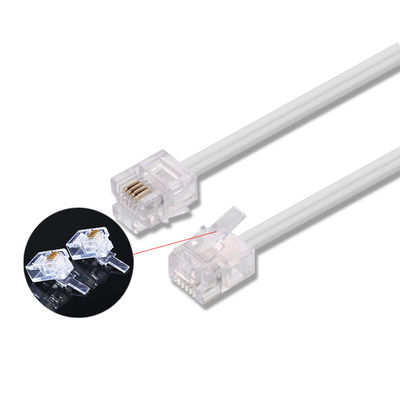 Standaard 4P4C 4P2C 6P2C 6P4C telefoonverlengkabel 24AWG-28AWG